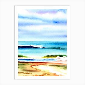 Fingal Head Beach 3, Australia Watercolour Art Print