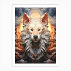 Wolf In The Clouds Art Print