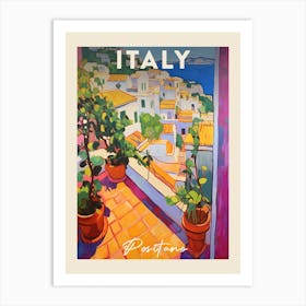 Positano Italy 1 Fauvist Painting Travel Poster Art Print