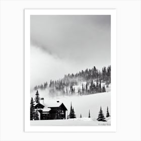 Steamboat, Usa Black And White Skiing Poster Art Print
