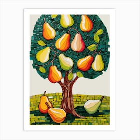 Mosaic Pear Tree 2 Art Print