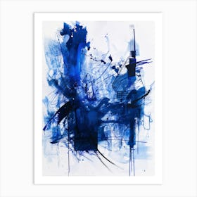 Abstract Blue Painting 26 Art Print