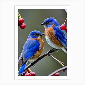 Eastern Bluebird-Reimagined 32 Art Print