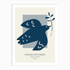 Peace Dove Bird, Matisse Picasso style, Mid century modern, Minimalist retro print Art Print