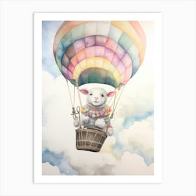 Baby Sheep 2 In A Hot Air Balloon Art Print