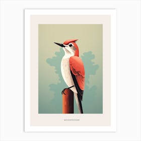 Minimalist Woodpecker 2 Bird Poster Art Print