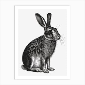Britannia Petite Blockprint Rabbit Illustration 5 Art Print