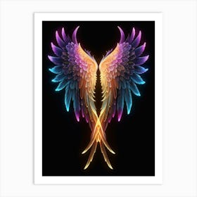 Neon Angel Wings 9 Art Print