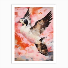 Pink Ethereal Bird Painting Bufflehead 2 Art Print