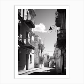 Sliema, Malta, Mediterranean Black And White Photography Analogue 1 Art Print