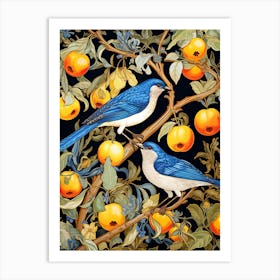 Bluebirds On A Tree 1 Art Print