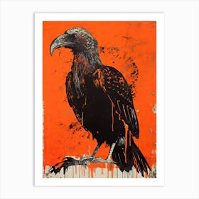 Vulture, Woodblock Animal Drawing 3 Art Print