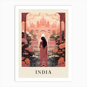 Vintage Travel Poster India Art Print