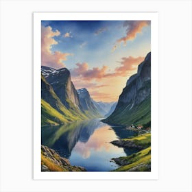 Fjord In Norway Art Print