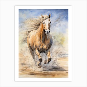 A Horse Painting In The Style Of Wash Technique 4 Art Print