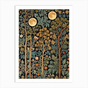 William Morris Moonlight In The Forest Art Print