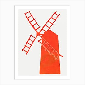 Vintage Red Windmill Art Print, Edward Penfield Art Print