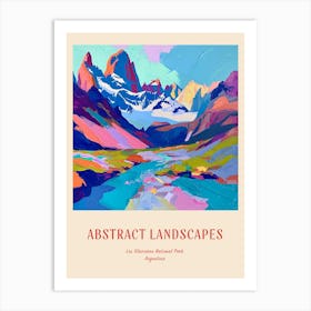 Colourful Abstract Los Glaciares National Park Argentina 2 Poster Art Print