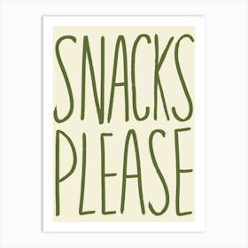 Snacks Please Green Art Print