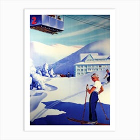 Travel Ski Poster, Czechoslovakia Art Print