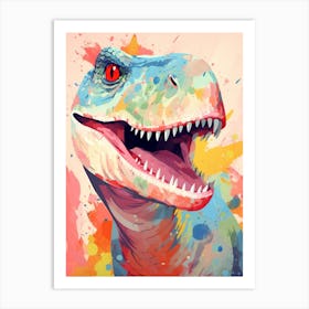 Colourful Dinosaur Allosaurus 1 Art Print