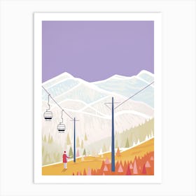 Steamboat Ski Resort   Colorado, Usa, Ski Resort Pastel Colours Illustration 0 Art Print