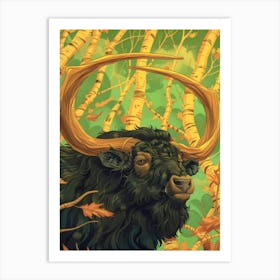 Yak In The Woods Art Print