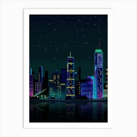 Cityscape At Night Art Print