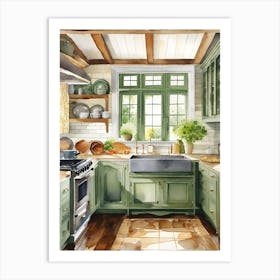 Beautiful Green Kitchen Art Print