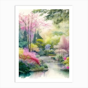 Atlanta Botanical Garden, 1, Usa Pastel Watercolour Art Print