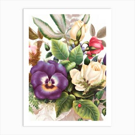 Pansies In A Vase Art Print