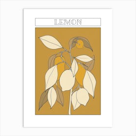 Lemon Tree Minimalistic Drawing 4 Poster Art Print