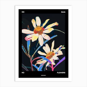 No Rain No Flowers Poster Oxeye Daisy 1 Art Print