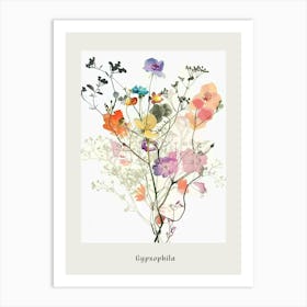 Gypsophila 3 Collage Flower Bouquet Poster Art Print