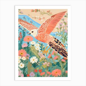 Maximalist Bird Painting American Kestrel 2 Art Print