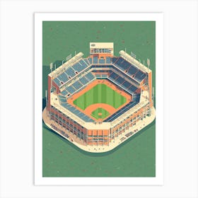 Wrigley Field Stadium Travel Illustration 2 Art Print