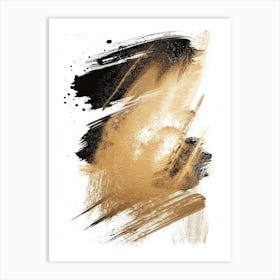 Gold Brush Strokes 2 Art Print