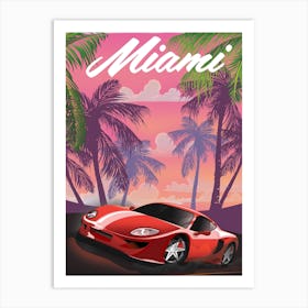 Miami sports car travel Art Print