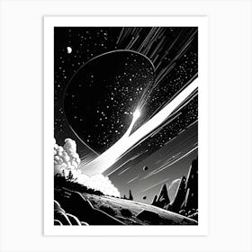 Comet Noir Comic Space Art Print