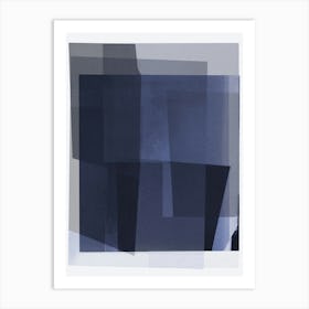 POLAROID BLUES - Retro Vintage Geometric Minimalist Collage  Abstract by "Colt x Wilde"  Art Print