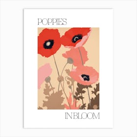 Poppies In Bloom Flowers Bold Illustration 3 Art Print