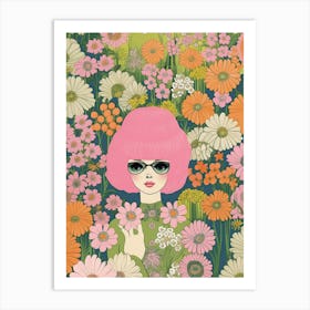 Flower Power Kitsch 3 Art Print