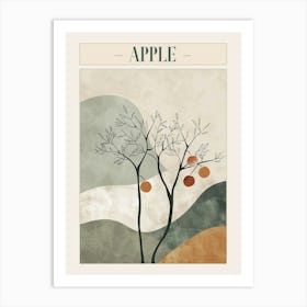 Apple Tree Minimal Japandi Illustration 2 Poster Art Print