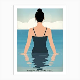 Woman In The Water Art Print