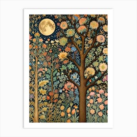 William Morris Moon And Trees 7 Art Print