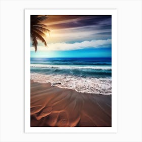 Sunset Beach Wallpaper Art Print