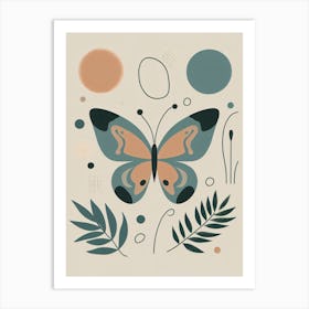 Boho Minimalist Butterfly Poster 7 Art Print