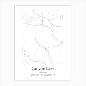 Canyon,United States Minimalist Map 1 Art Print