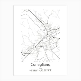 Conegliano,Italy Minimalist Map Art Print