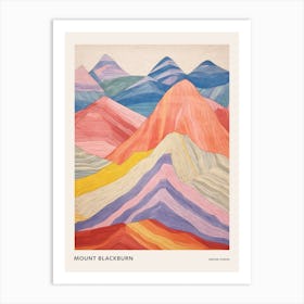 Mount Blackburn United States Colourful Mountain Illustration Poster Art Print